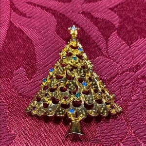Vintage MCM Eisenberg Ice Signed Christmas Tree Brooch!